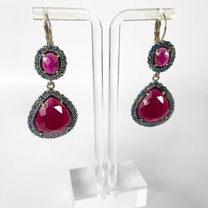 Vintage Faceted Glass Rhinestone Drop Earrings